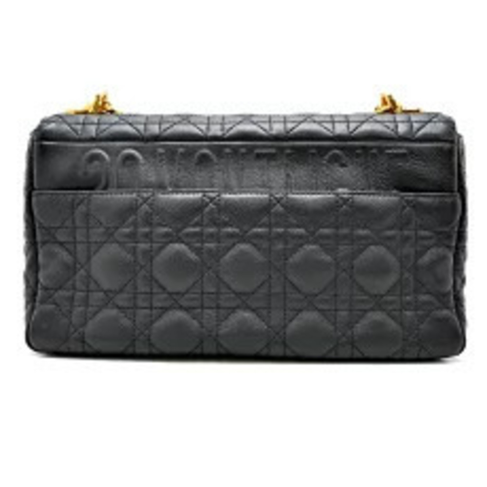 Dior Bag Christian  Shoulder Black CARO Calfskin Black